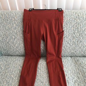 Lululemon Fast and Free Tight 25"  Magma Size 8
